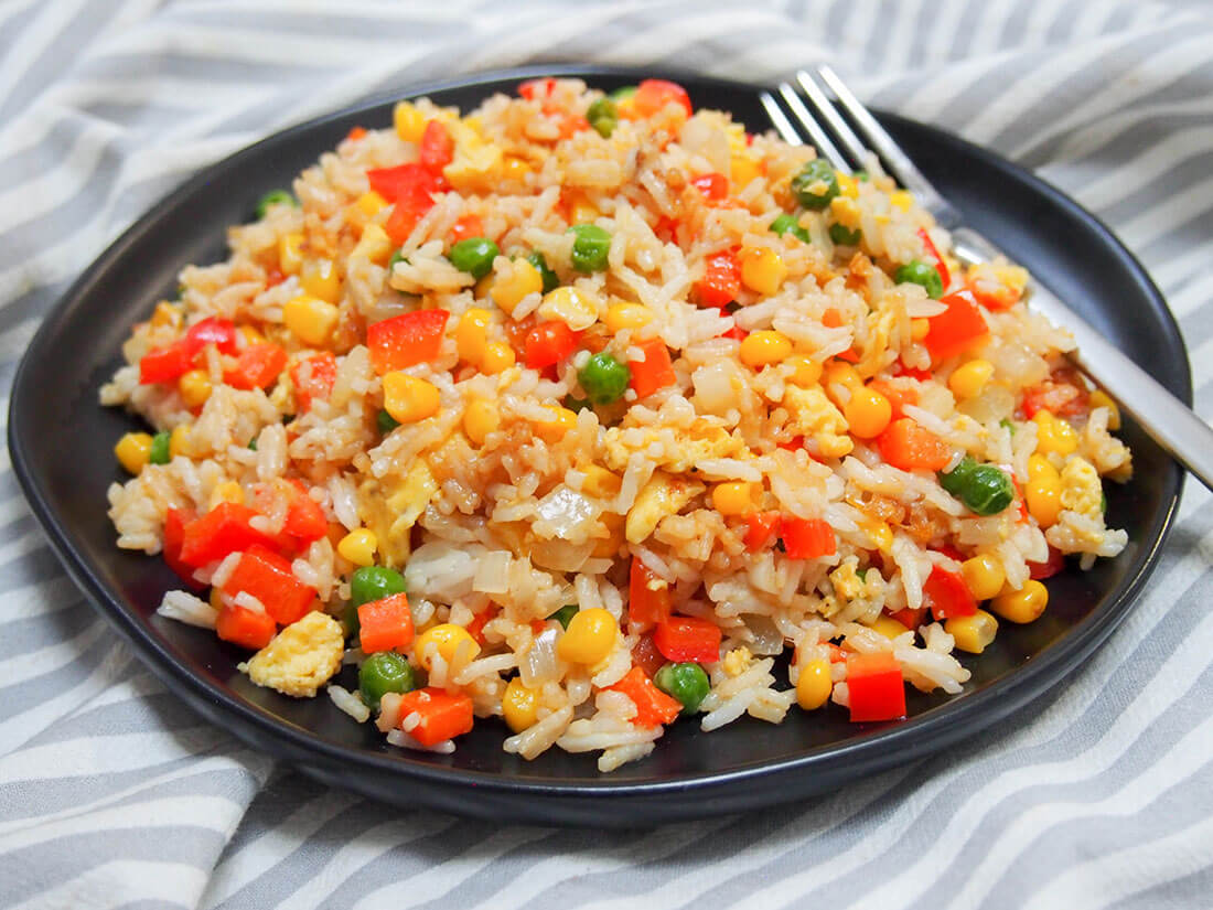 Vegetable Egg Fried Rice Caroline s Cooking