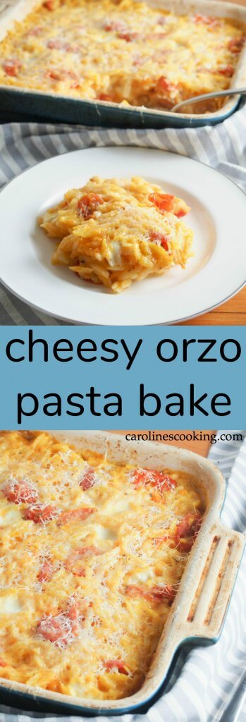 Cheesy orzo pasta bake - Caroline's Cooking